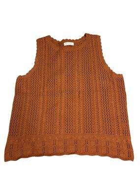 Women's Rust Knit Sleeveless Sweater Tank